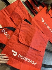 Lot of 6 Doordash Large 19x19x5 Insulated Pizza Delivery Bags Tote Red