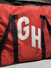 Grubhub Official Large 19″x19″x9” Insulated Food Delivery Tote Bag Red