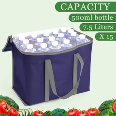 Kenning 15 Pcs Large Insulated 15.75 x 12.99 x 8.66 inches, Navy Blue