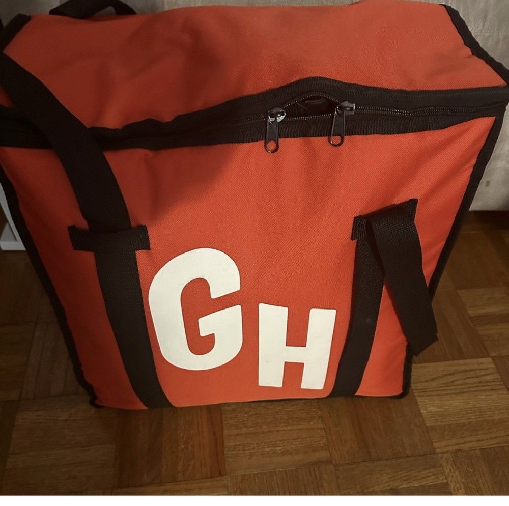 Grubhub Official Large 15″x15″x10″ Insulated Food Delivery Carrying Tote Bag Red