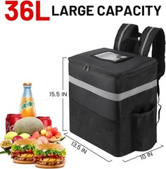 Insulated Food Delivery Backpack with 2 Cup Holder, Cooler Bags for Hot/Cold…