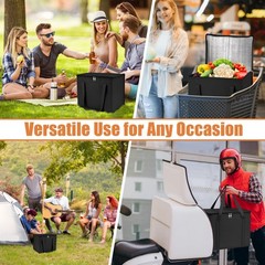 Insulated Bags for Food Delivery XL Pizza Cooler Heavy Duty Black 2 PCS