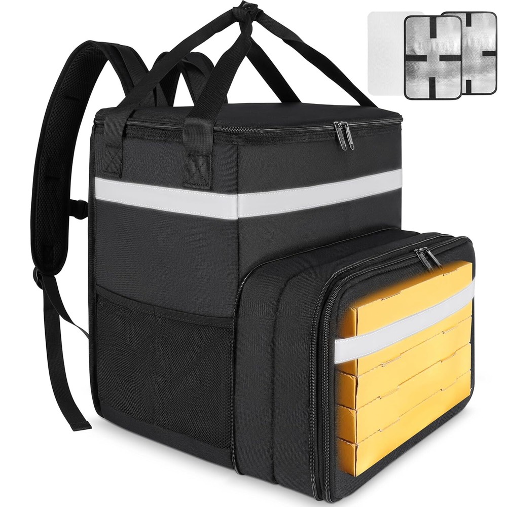 Insulated Food Delivery Backpack For Pizza And Hot Cold Items Large Capacity