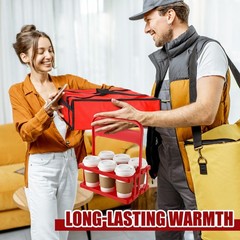 Insulated Pizza Bags for Delivery with Plastic Portable Drink Carrier, 20 x 2…