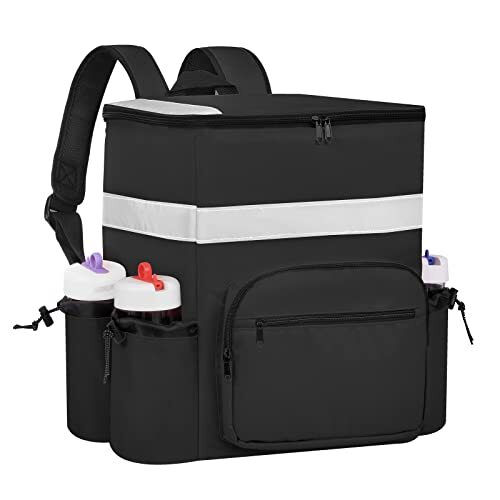 Insulated Food Delivery Bag with Cup Drink Holders for Beverages Grocery Pizza
