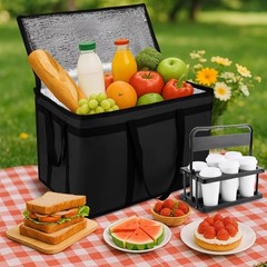 Cooler Insulated Food Delivery Bag & Drink Carrier with Hard Bottom Xxx-Large