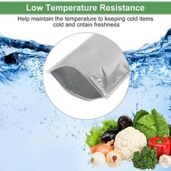 Insulated Food Storage Bag with Zipper Design, Hot Cold Cool 2530cm, Silver