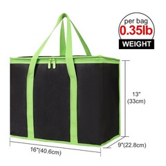 5-Pack Insulated Food Delivery Bags — X-Large Thermal Cooler for Pizza, Grocery,