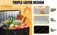 #1 X-Large Order Insulated Food Delivery Hot Bag Catering Grocery L23xW14×H15″