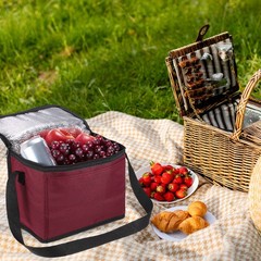 2pcs Insulated Reusable Grocery Bags with Zipper and Handle(Grey,9.8″x5.9″x7.9″)