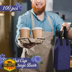 Windyun Navy Blue Insulated Take Away Bags 100 Pcs