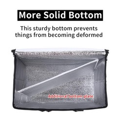 2 pack Additional Bottom Plate Black Insulated Grocery shopping bag