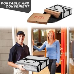 22x22x5 Insulated Pizza Delivery Bag — Waterproof, Heavy-Duty Thermal Food Ca…