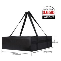 Bodaon Pizza Bags for Delivery, Insulated 20″ x x 6″H, Black