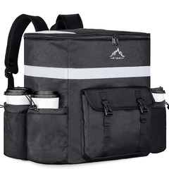 Insulated Delivery Bags for Delivery Bike Large Pizza Delivery Bag Strip Black