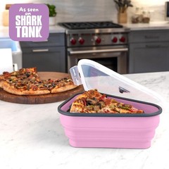 Perfect Reusable Pizza Storage Container with 5 Microwavable Serving Trays NEW