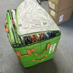 Green & Orange Insulated Food Pan Bag w/ Clear Top Flap, Zipper, Handles