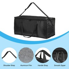 22″x10″x10″ Insulated Reusable Grocery Bag with Shoulder Strap, Black