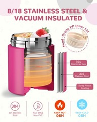 WXXM 10oz Soup Thermo Insulated Food Jar for Kids w/ Spoon Wide Mouth Hot Food