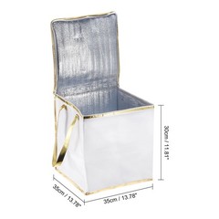Insulated Grocery Bag Food Delivery Tote Food Container 35cmx35cmx30cm White