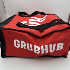 GRUBHUB Official Large 19″x19″x9” Insulated Food Delivery Carrying Tote Bag Red