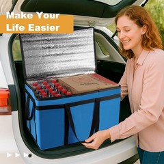 XXXL Insulated Food Delivery Bag — Reusable Thermal Cooler Grocery Bags for C…