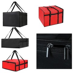 For Pizza Delivery Excellent Insulation Black And Red Spacious Food Bag