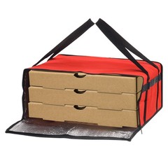 Insulated Pizza Bag, 1Pcs 24x24x14 Inches Non-woven Fabrics Grocery Bag (Red)