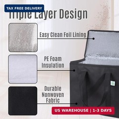 VENO 2 Pack Cooler Bags — Insulated for Food Delivery, Collapsible and Reusable