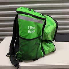 Uber Eats Insulated Delivery Backpack Bag Food Bag XL Green cover Drink Holder