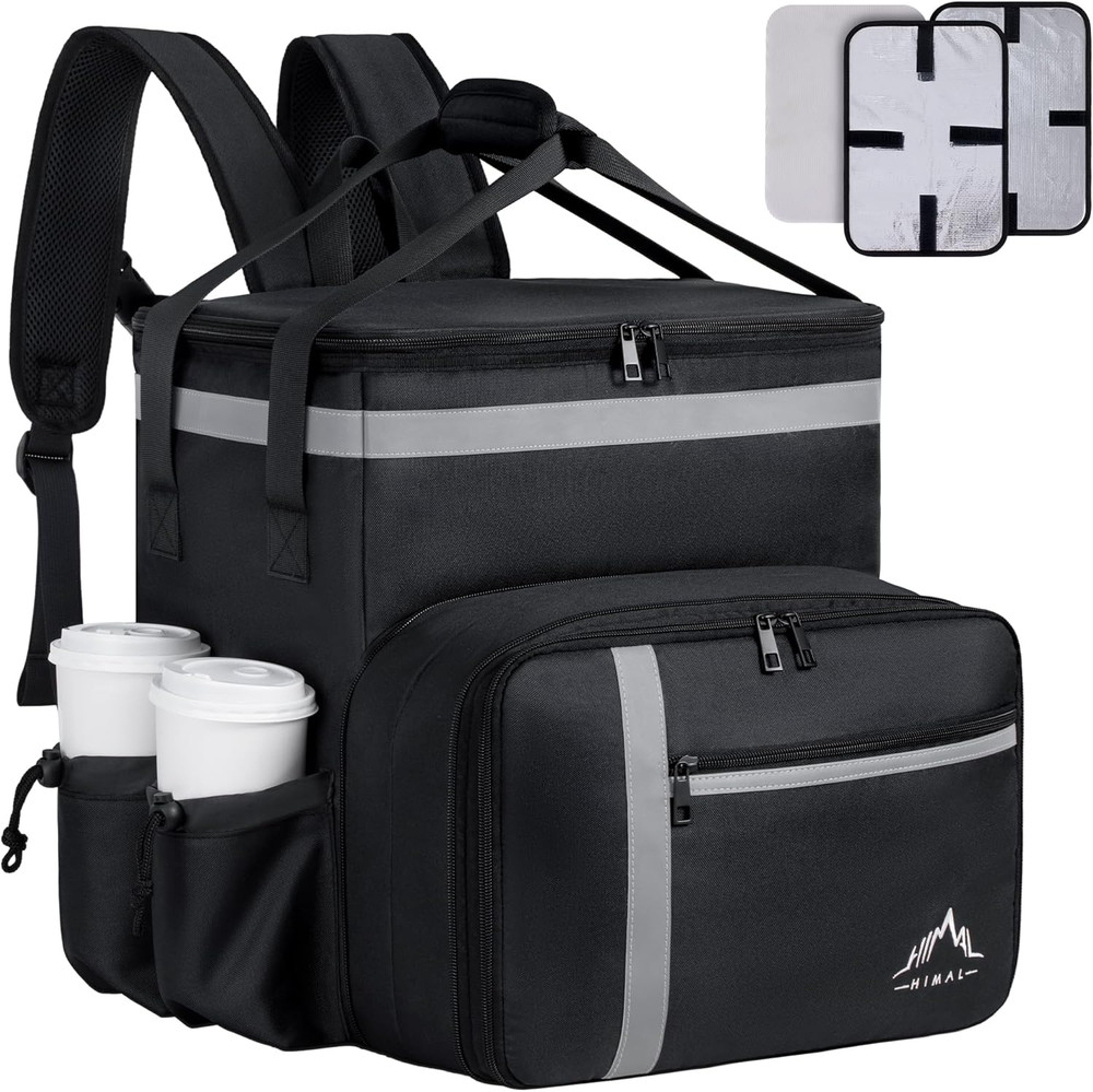 Food Delivery Backpack, Insulated Food Delivery Bags for Takeout Bike, Large Piz