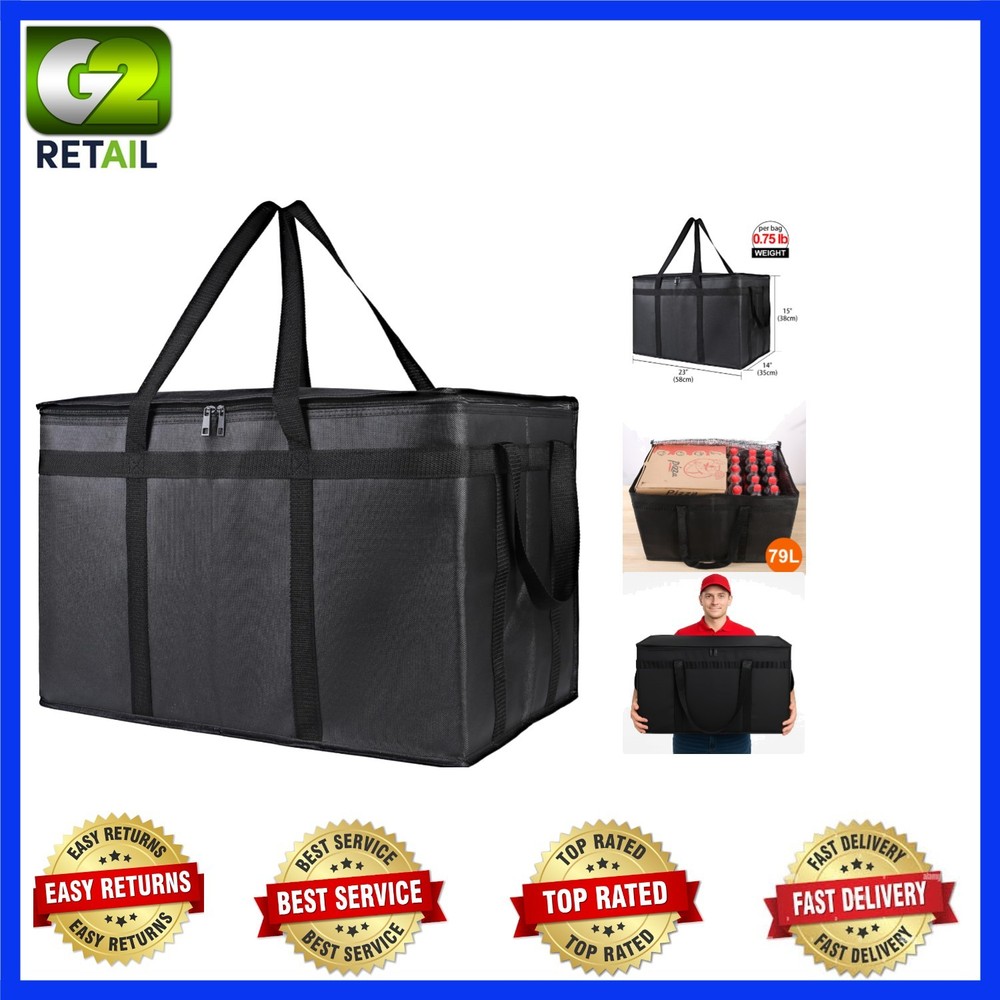 Lightweight 79L Insulated Catering Bag — Black Delivery Solution for All Needs