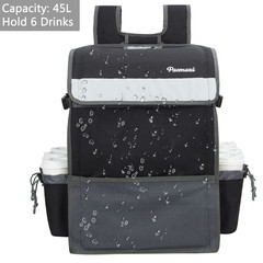 Insulated Food Delivery Backpack with Cup Holders Reflective Straps