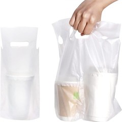 50 Pcs Portable Drink Carriers with Handle for Take Out Cup Holders