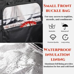 Food Delivery Large Backpack Insulated Reusable Pizza Delivery Bag, 4 Cup Holder