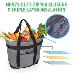 Jumbo Insulated Cooler Bag (Gray) with HD Thermal Insulation — X-Large, Gray