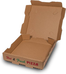 50 Pack Pizza Box 4 Color Print Hot & Fresh Pizza Brown Color (8″ X 8″)