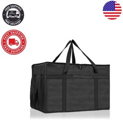 Stylish Black Food Delivery Bag — 23×15 Coolers for Safely Transporting Food