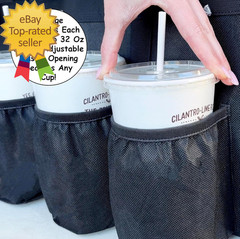 Insulated Food Delivery Bag with Cup Holders/Drink Carriers Premium