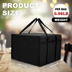 2 PCS Black Insulated Pizza Delivery Bag Carrier Warmer 20x20x14 Inch Cooler