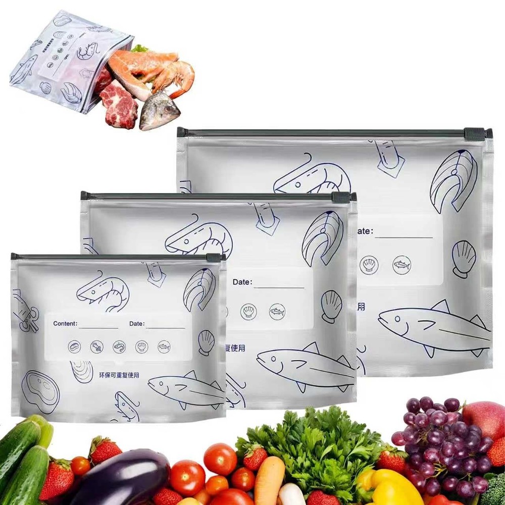 30Pcs Reusable Aluminum Foil Sealable Storage Bags, 15x20cm, 20x25cm, 25x30cm