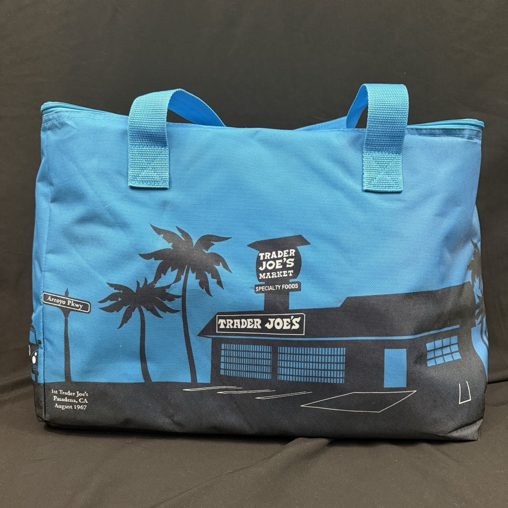 Trader Joes Insulated Tote Bag Teal 8 Gallon Reusable Shopping Cooler LARGE