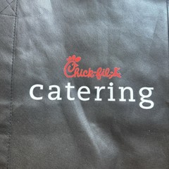 Chick-Fil-A Catering Tote Bag 3-Pc Lot Large 22x14x12″ Zip Top/Handles Black