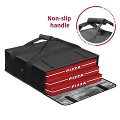 Grekos Large Pizza Food Delivery 20 inches x 20 x 6 inches, black