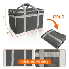 D&ONEHOS XXXL Insulated Food Delivery Bag with Side Handles, Insulated Grocer…