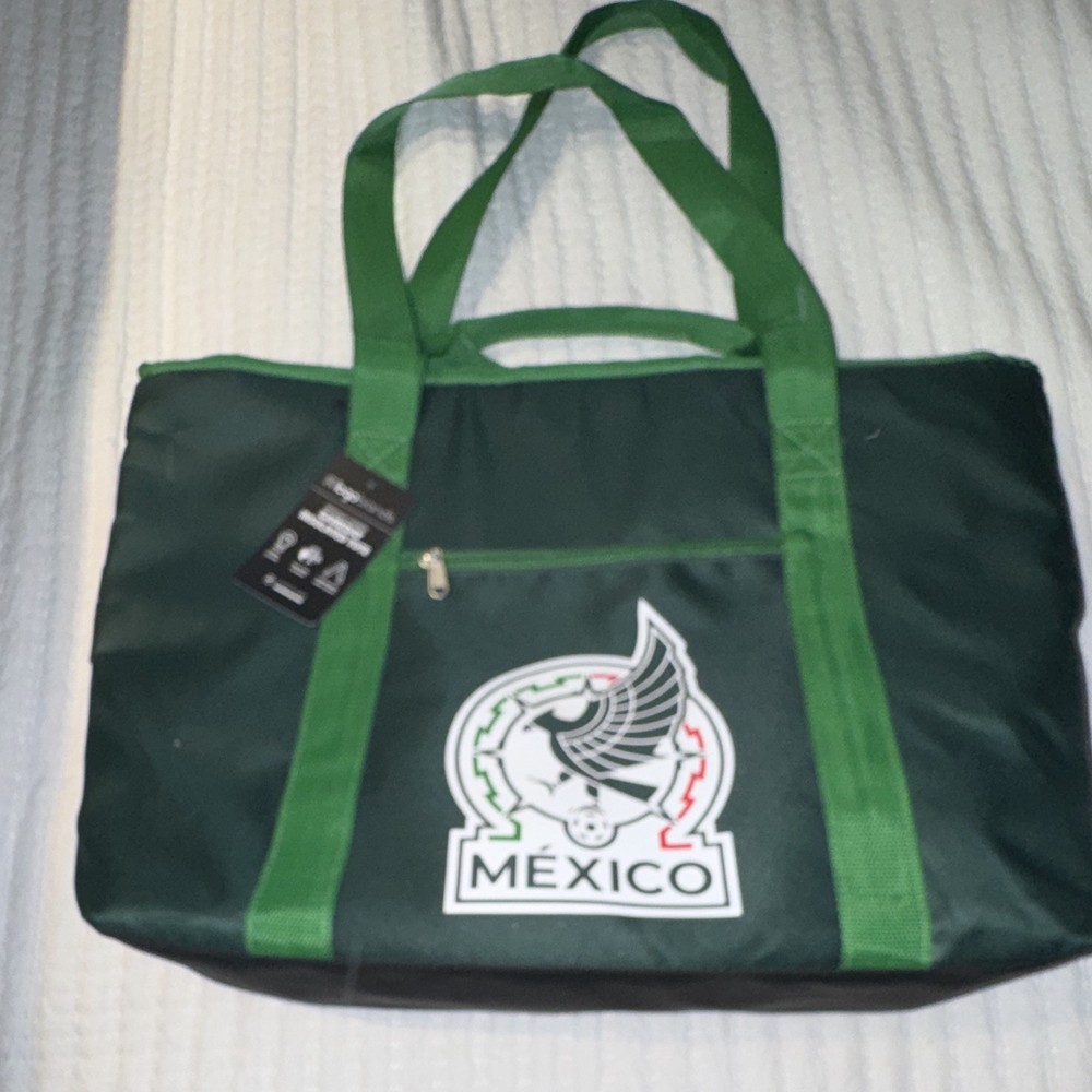 LogoBrands Gameday Insulated Tote Mexico Green Zippered Foil Lined