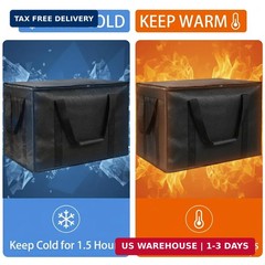 Insulated Food Delivery Bag, XXXL Insulated Reusable Grocery Cooler/Hot Bags, To