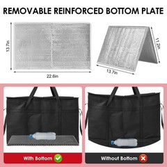 TITINICE 3 Pack XXXL Insulated Food Delivery Bags with Removable XXXL, Black