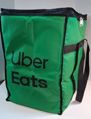New Uber Eats Large Insulated Zippered Delivery Bag Green 19x19x13