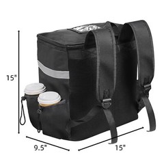 Insulated Food Delivery Backpack with 4 Cup Holder Waterproof Thermal